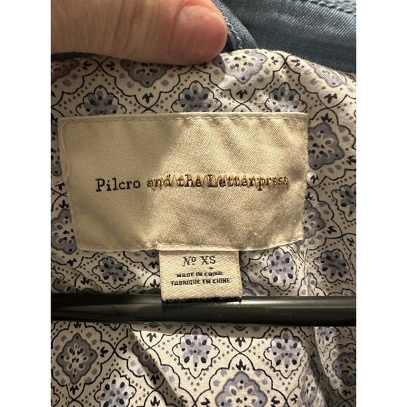 Women’s Pilcro by anthropology jean blazer size XS Blue Jacket - Picture 3 of 4